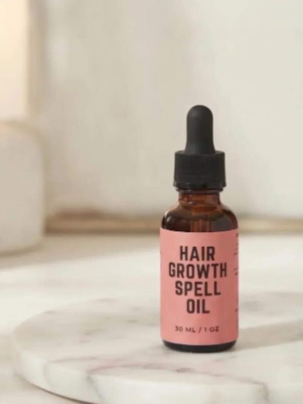 Hair Growth Spell Oil, Organic Root Stimulator, Clear Quartz Infused (30 ml)